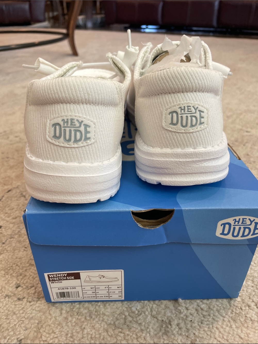Hey Dude all White Slip-On Sneakers - Picture 4 of 14